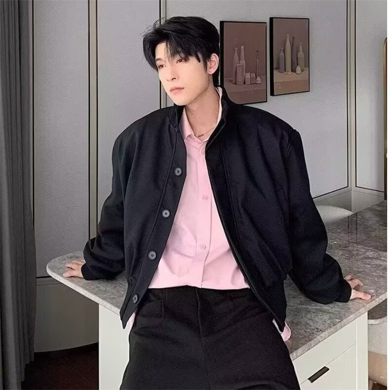 美式复古高街廓形夹克外套男情侣装春秋2025短款宽松高级感棒球服，男装夹克，星座1210-1