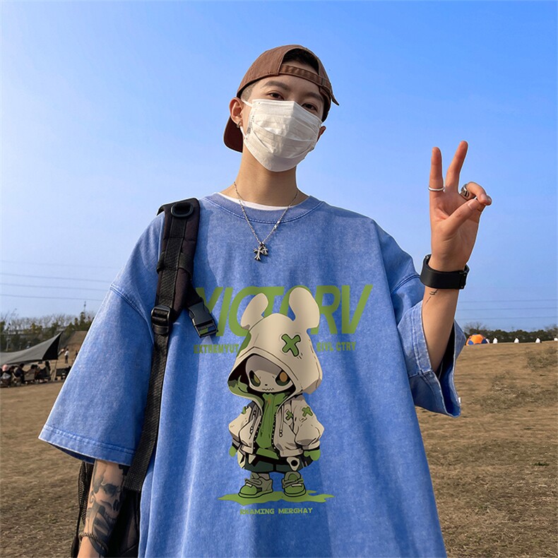 量大优可供抖音视频 支持得物品质配合二开 美式水洗短袖t恤SX125图片
