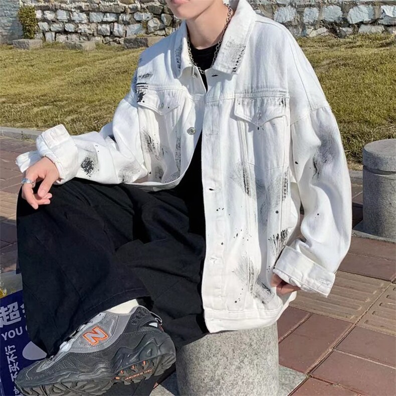 扎染牛仔外套男女春秋韩版宽松bf重工潮牌百搭夹克上衣WT742-P68,男装工装外套,星座1008-1