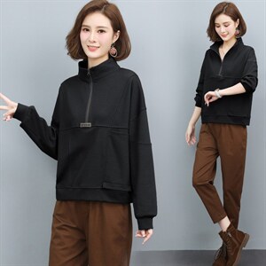 三年不下架(2024年新款)秋冬春棒球服卫衣女宽松显瘦收腰立领女图片