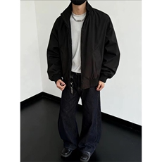抖音得物美式潮休闲夹克春季立领纯色复古工装加厚棉服外套MF01，男装夹克，电商A443