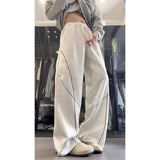 男运动裤校服裤一条杠深蓝宽松校裤女黑色直筒校服裤K6780-P32，女装休闲裤，星座412-3