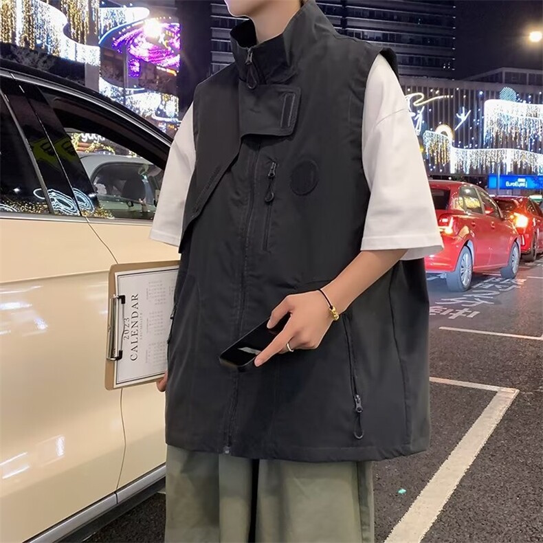 马甲男韩版潮流高街帅气个性2023春夏季ins宽松百搭外套W4788-P43,男装背心/马甲,星座412-2