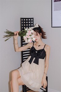 现货ceelphy超大蝴蝶结吊带连衣裙,女装背心吊带,ceelphy