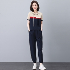 时尚休闲运动薄款卫衣套装女2025夏装新款中年妈妈洋气减龄两件套，女装套装/套裙，忆绮罗
