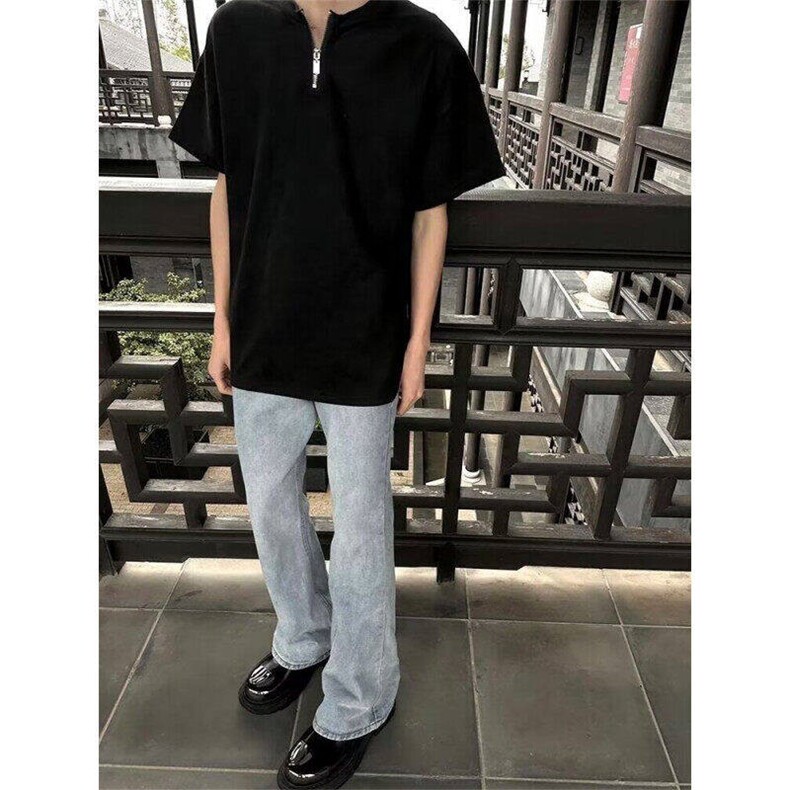 cleanfit垫肩半拉链短袖男款夏季重磅t恤美式高街半袖LT3766-p33,男装T恤,星座1008