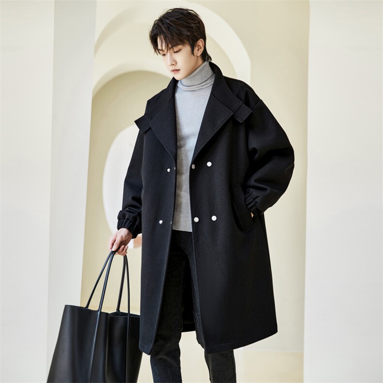得物/直播【精品货】风衣男中长款毛呢大衣男韩风F933批125品牌A，男装风衣，星座401
