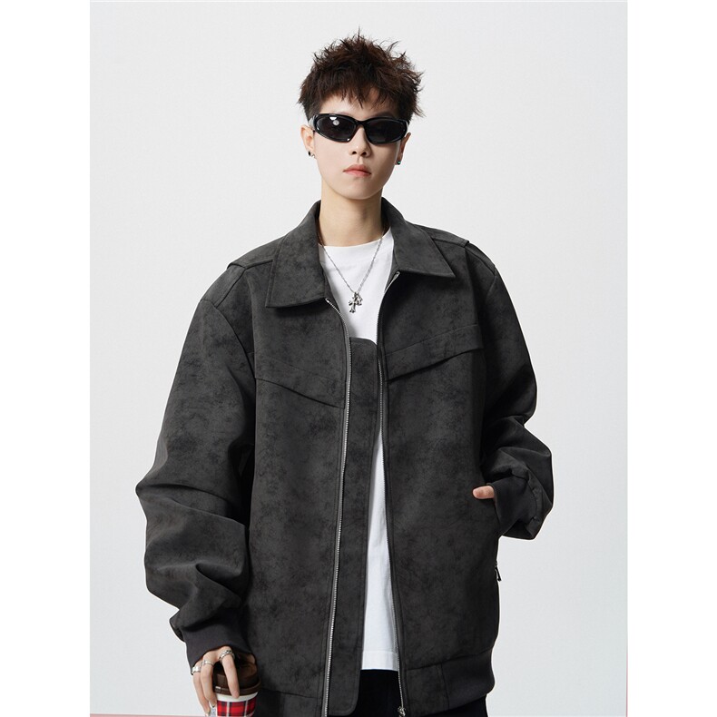 JK2561-特p85控15845%pu55%聚酯计外套男流拉链皮夹克男,男装夹克,电商B370