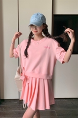 现货夏季粉色甜美套装2C052-T77-P115-K178，女装套装/套裙，2C052