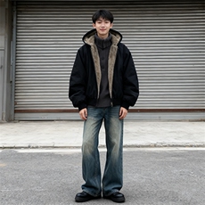 两面穿现货重磅短款座山雕棉衣男女双面穿毛毛绒棉服加厚外套，男装棉衣，电商A486-1