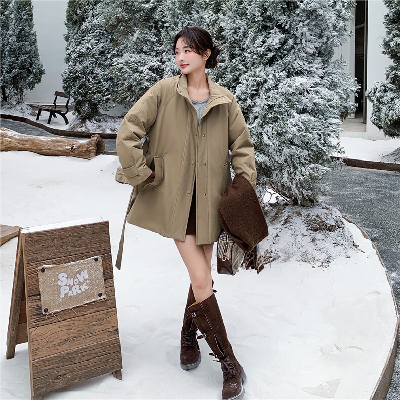 冬季新款时尚简约风衣羽绒服女中长款A901P295K428,女装羽绒服,2C268