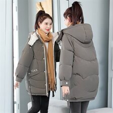 冬季羽绒棉服中长款2024年新款女潮ins爆款棉衣宽松加厚刺绣棉祆图片