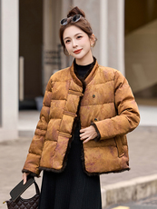 新中式G风羽绒服女2025冬新款今年流行水貂毛短款外套，女装羽绒服，伊仟回