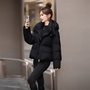 红时尚中长款羽绒服女2024冬季新款韩系宽松加厚白鸭绒外套图片