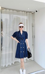 【现货】欧版两色双排扣连衣裙，女装连衣裙，衣生缘