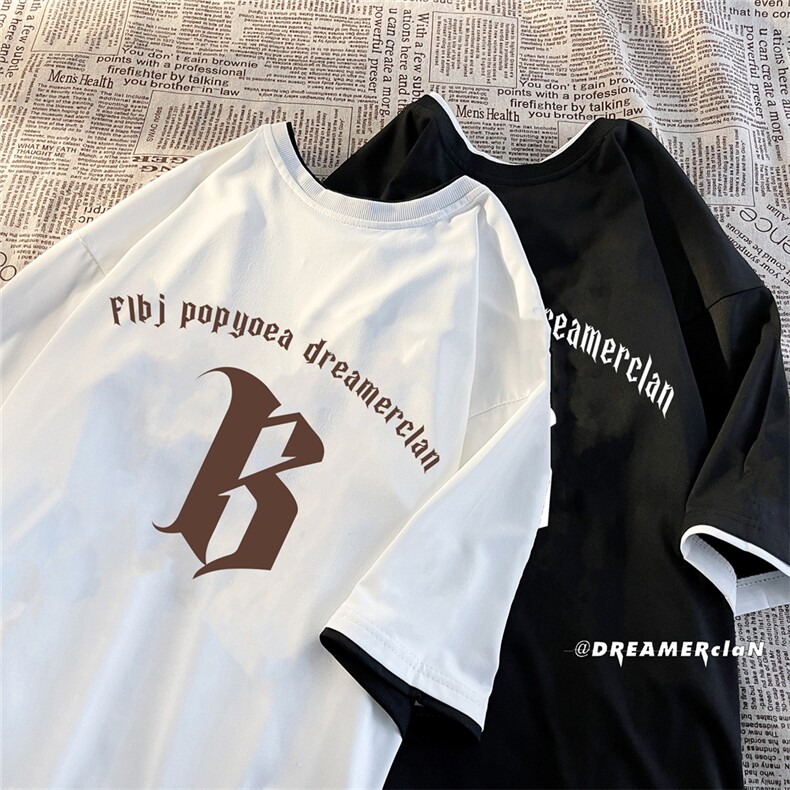 xZ116-T6003-p30-控45  华夫格男潮牌美式情t恤男夏季纯棉印花图片