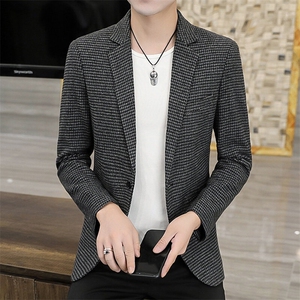 XZ8596P85新款男士西服小西装韩版时尚格子休闲西服外套西装男图片