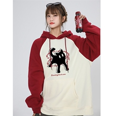 中性风23新款秋季时尚百搭宽松卡通印花潮流卫衣WY652P58控78，男装卫衣，电商A268