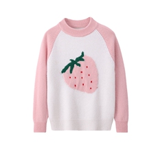 优质精选100%羊毛衫秋冬新款卡通毛衣女童加厚圆领长袖宝宝针织衫，童装儿童羊毛衫，初丹羊绒童装