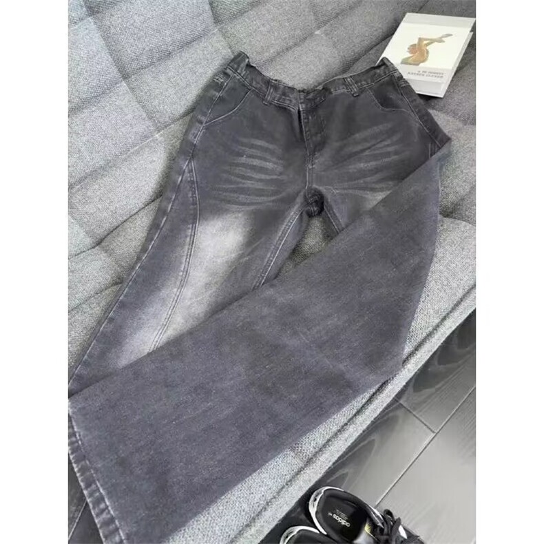 现货春季男士牛仔裤宽松直筒潮流休闲拼接阔腿裤子LV88022-P48,男装牛仔裤,星座1008