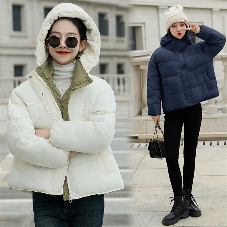 现货秒发2024冬装新款韩版短款连帽面包服棉服棉衣外套,女装棉衣/棉服,星宇服饰
