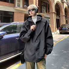 假两件拉链设计短款宽松连帽风衣男夹克外套-JK9013特批68，男装夹克，电商B289