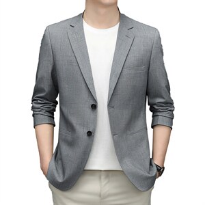 西服休闲西装男外套春秋季单西薄款2023新款时尚百搭中年爸爸外套图片