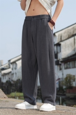 2025新款男士风亚麻休闲裤男直筒垂感裤子，男装休闲裤，电商A008