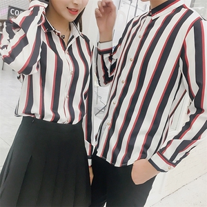 QC009-2021情侣衬衣条纹男女款长袖衬衫夜店酒吧KTV工装P45图片