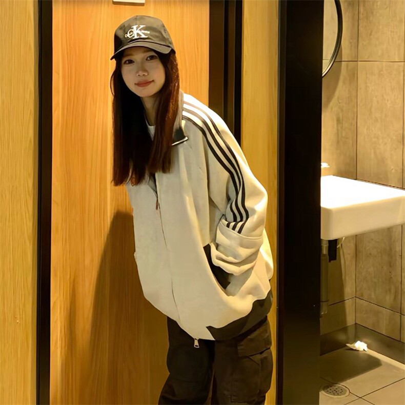 抖音得物高品质美式高街重磅结构设计拼接织带立领卫衣外套CM42,男装卫衣,电商A486