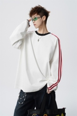 可二开美式撞色打底衫大码M-5XL条纹棉长袖T恤CT78185P45控78，男装T恤，星座226-1