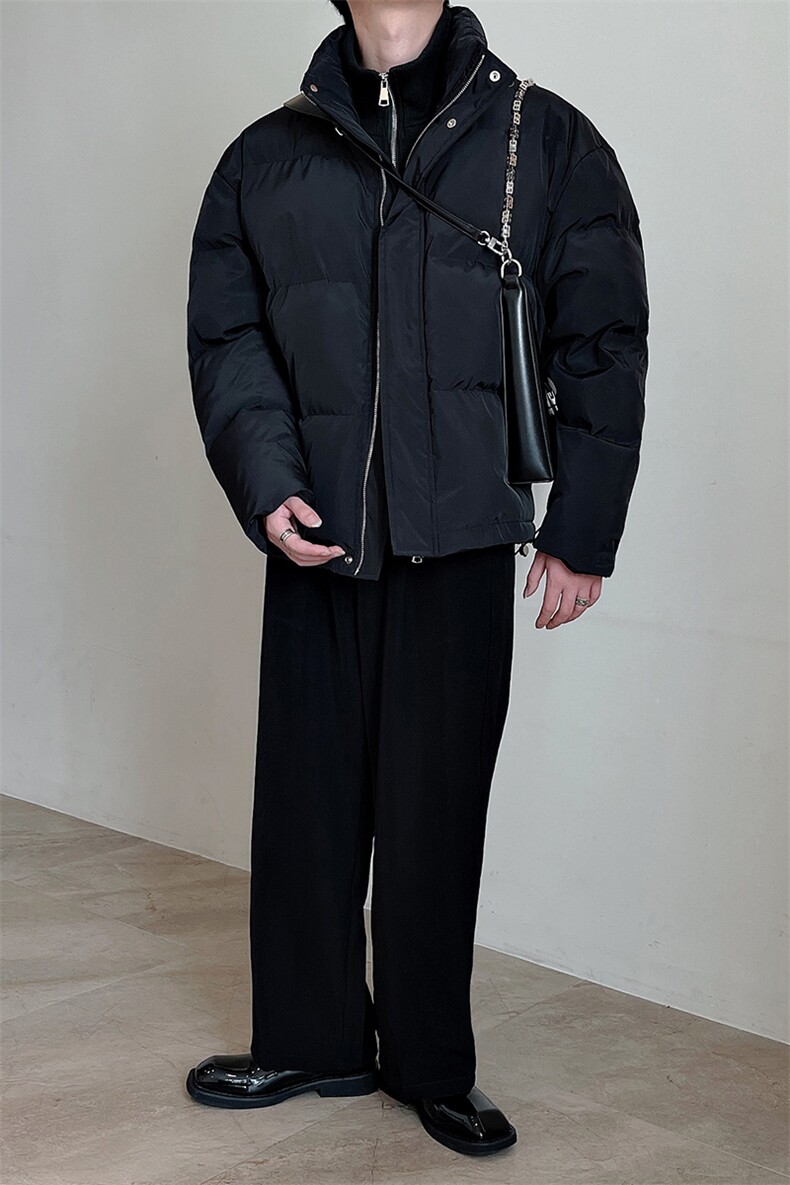 冬季新款立领假两件棉服男加厚保暖潮流棉衣痞帅M117-P160控190,男装棉衣,电商B267
