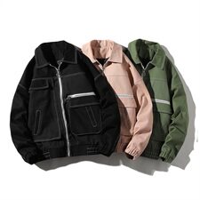 709-JK80-P8520秋款情侣全棉宽松大口袋夹克百搭时尚外套男，男装夹克，星座709
