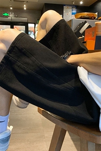美式复古直筒水洗牛仔短裤男女宽松时尚百搭休闲裤DK8481-特价P32图片
