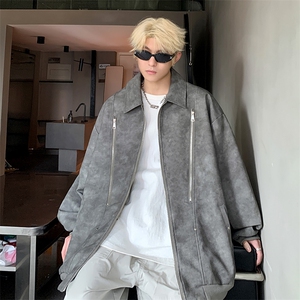 有常规，加棉特批95控158168设计外套男流拉链皮夹克男PJ2418图片