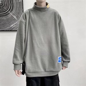贴标半高领内搭打底衫男秋冬季情侣装摇粒绒半高领卫衣WJ15P35,男装卫衣,星座1116-2