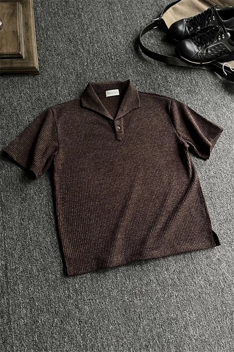 老钱风正肩短袖polo衫百搭半袖T恤上衣TX3206特P42,男装Polo衫,星座908-1