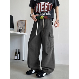 美式休闲裤子男水洗棉hiphop拼接工装裤-A2020TP50控88图片
