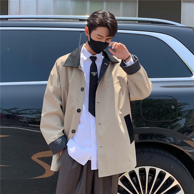 春季新款短款风衣精致韩风拼接大衣外套GS60020，男装风衣，星座1206（原A206）