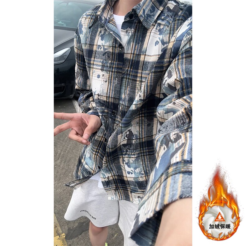 秋季格子衬衫休闲内搭衬衣高级感外套男C2239-特P28/CJ9741-特P42,男装衬衫,电商A007