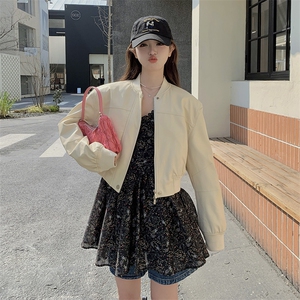 现货 秋季新款圆领棒球服皮衣短外套2C119-6008-P145-K208图片