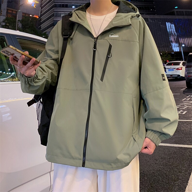 秋季高品质中性风潮流冲锋衣时尚简外套夹克CYJK9267P-75控价129,男装夹克,电商A128