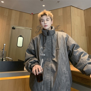 潮流金属飞机扣美式高街三防棉衣宽松棉服图片