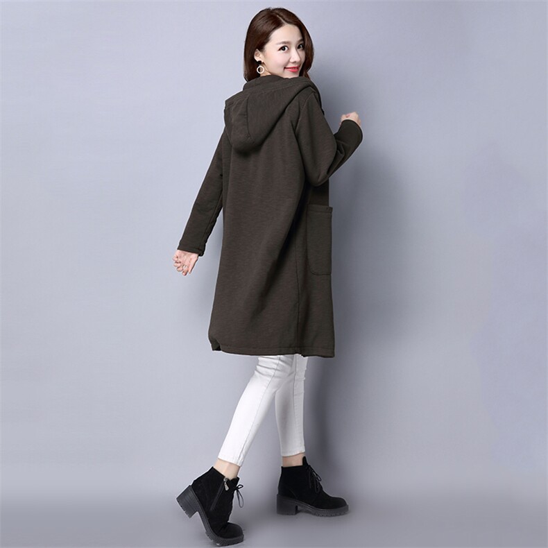 中长款长袖时尚2020年冬季纯色棉衣/棉服连帽拉链,女装棉衣/棉服,叶笙衣