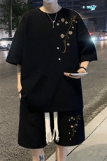 套装！华夫格套装短袖T恤短裤男TZ216-特P38，男装T恤，电商B367