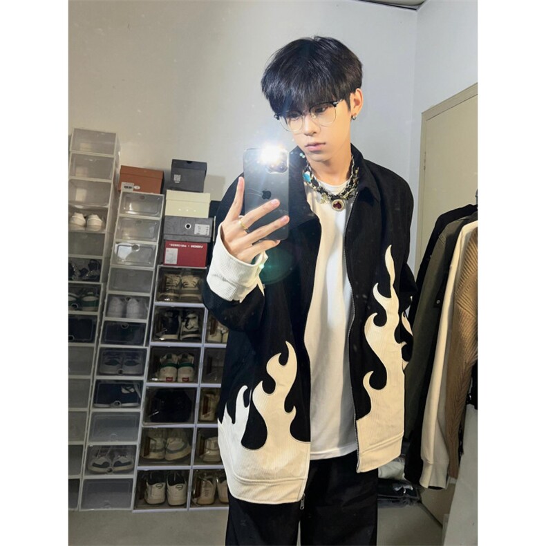 【有货】火焰灯芯绒外套男高级感美式休闲夹克JK7801CC-特P70图片