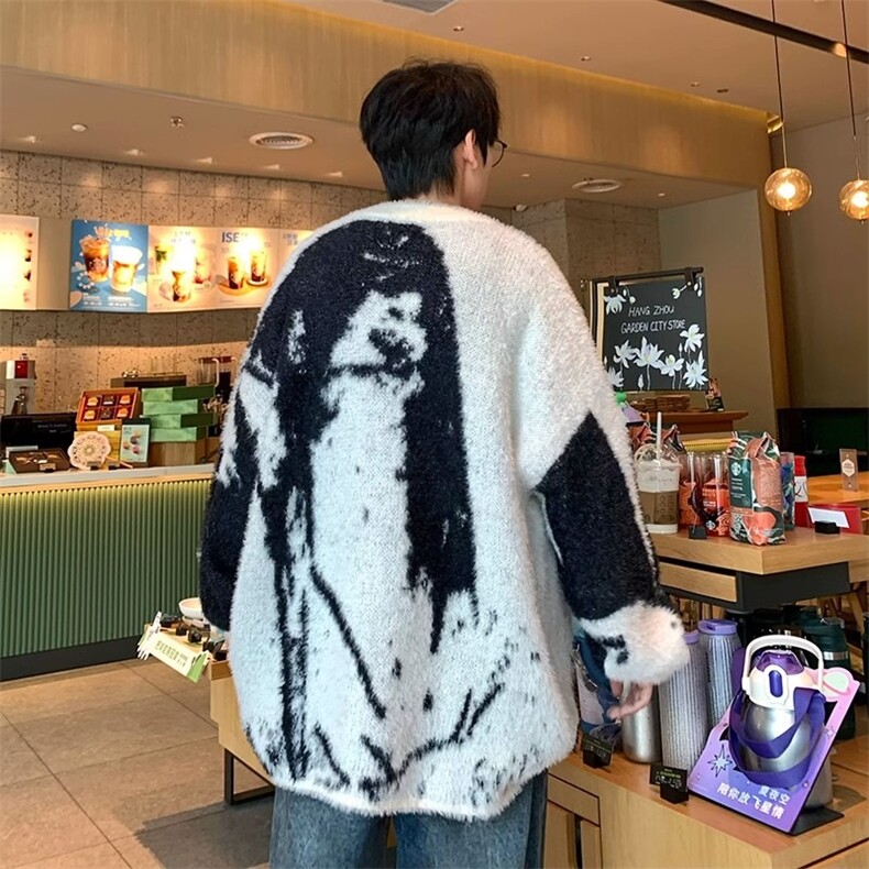 秋冬季日系复古渐变高级感开衫毛衣外套男款潮牌慵懒风休闲针织衫,男装针织衫/毛衣,星座410-6（原星座1304-1）