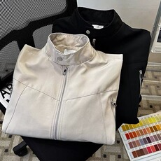 8864-P60美式复古教练夹克立领冲锋衣男秋冬纯色休闲宽松拉链，男装夹克，电商B323A