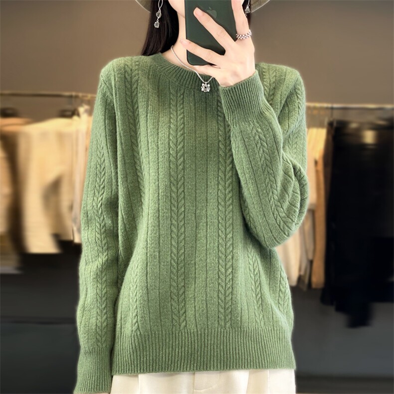 秋冬季新款纯色毛衣女长袖宽松显瘦百搭上衣,针织衫/毛衣,贵皇网供仓