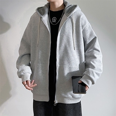 新款男百搭设计感连帽加厚港风白墙针织外套WT3416-P75控108，男装夹克，星座717